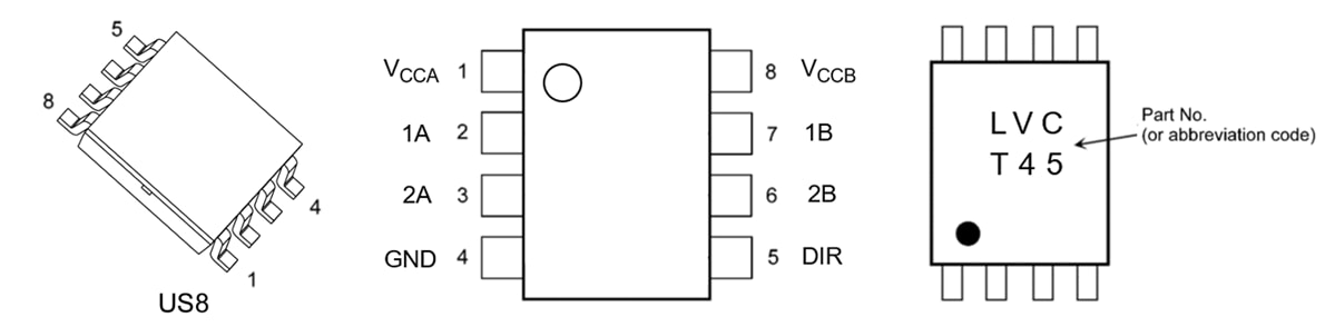 Application Circuit Diagram - Toshiba 74LVC2T45FK 2-Bit Dual Supply Bus Transceiver